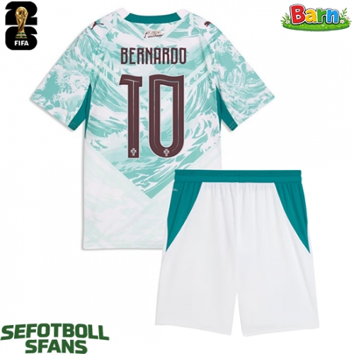 Portugal Bernardo Silva #10 Bortaställ Barn VM 2026 Kortärmad (+ Korta byxor)